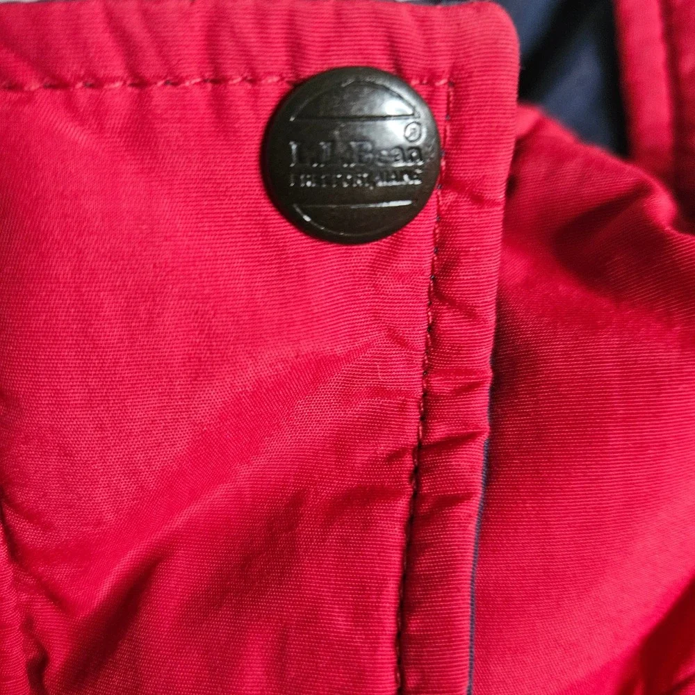 LL Bean Penobscot Parka Jacket Womens Small Red Goose Down Insulated Vintage USA